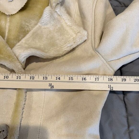 MaxMara Faux Shearling Lined Coat Double Breasted Hooded Plush Size Small - Picture 6 of 10